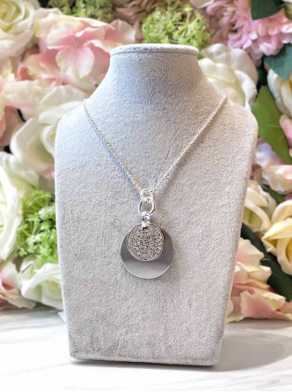 Annabelle Long Sparkly Necklace - Silver 